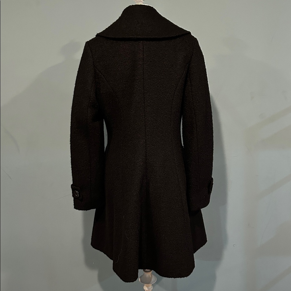 Sam Edelman A-line Textured Wool Blend Double Button Coat size 4 Black - Picture 3 of 17